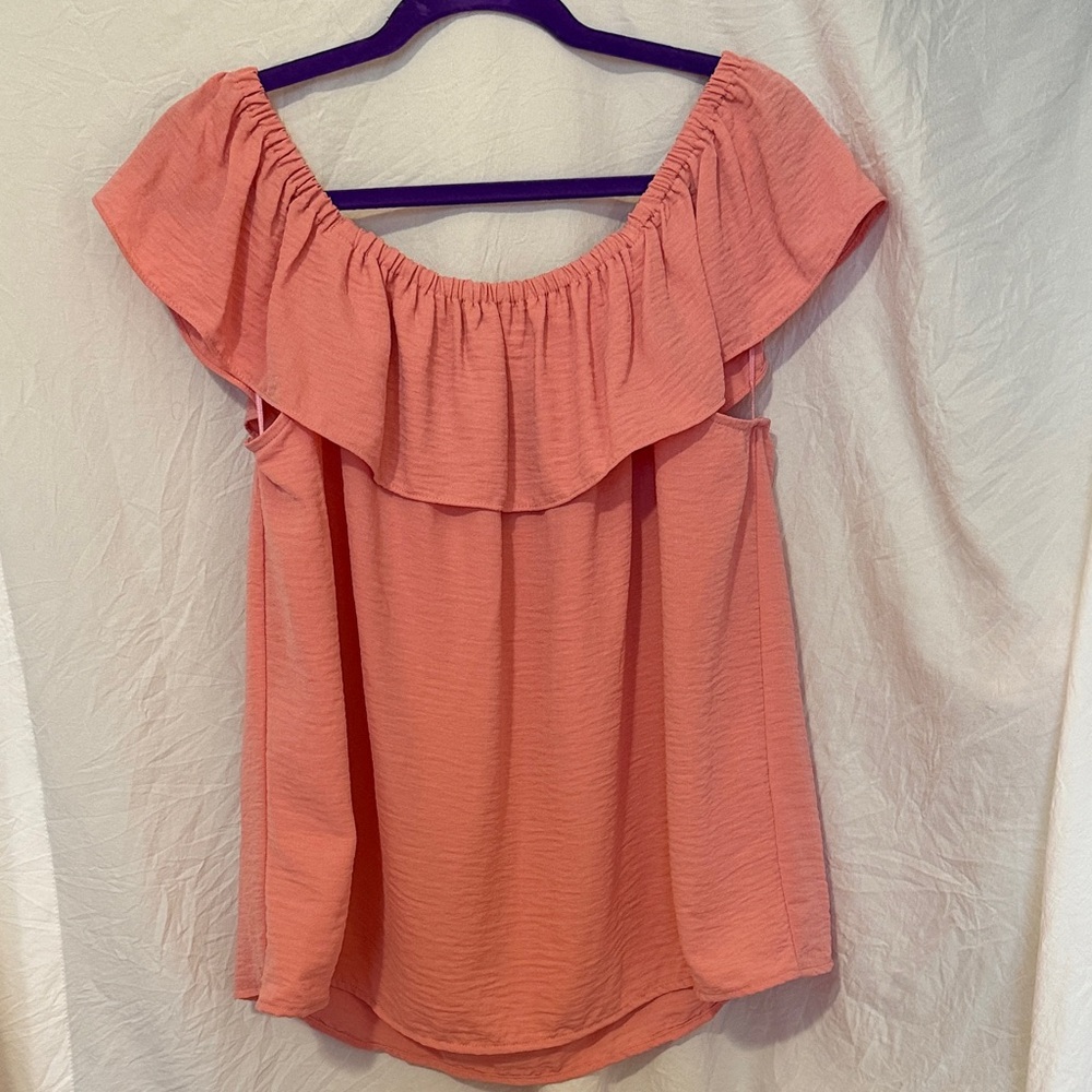 Nine West Coral Ruffle Blouse